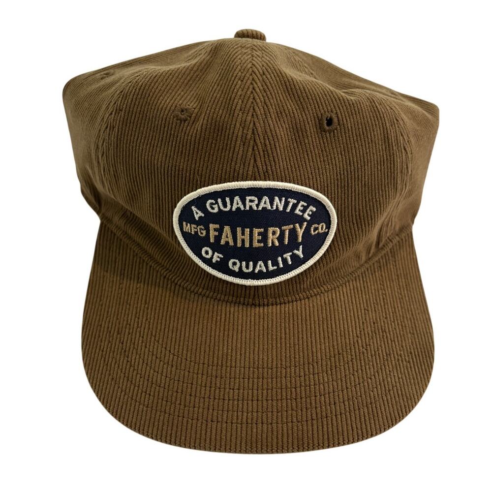 Faherty Corduroy 6 Panel Baseball Hat Brown NWT Beach Outdoor Coastal Summer